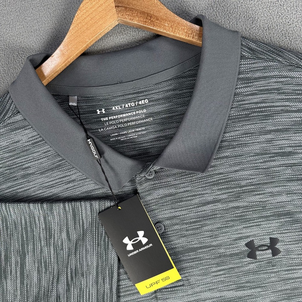 Under Armour Polo Shirt Mens 4XL Grey‎ The Performance Polo 3.0 UPF 50 Golf New